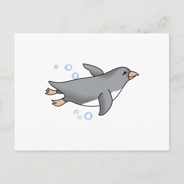 PENGUIN SWIMMING POSTCARD (Front)