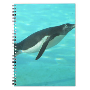 Penguin Swimming Underwater Spiral Notebook