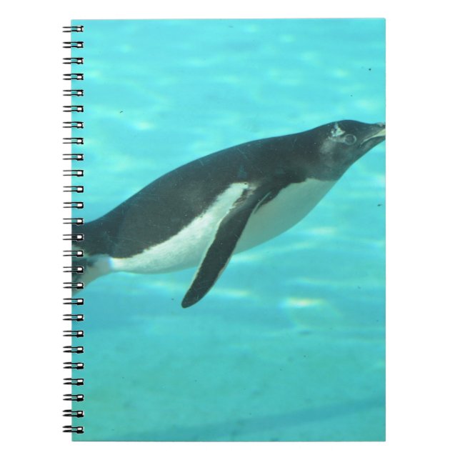 Penguin Swimming Underwater Spiral Notebook (Front)