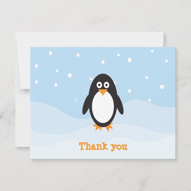 Penguin Thank You Note Card (Front)