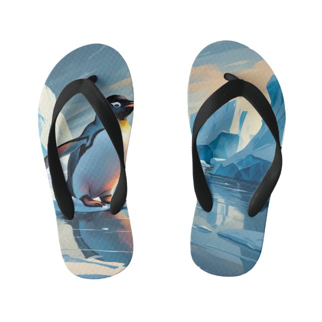 Penguin Themed Kid's Jandals (Footbed)