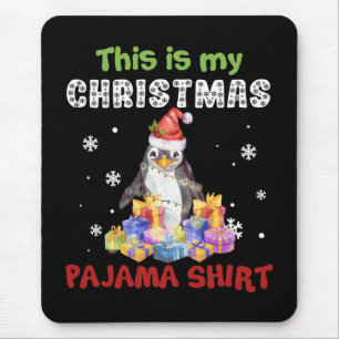 Penguin This Is My Christmas Pajama Shirt Mouse Pad