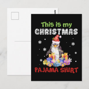Penguin This Is My Christmas Pajama Shirt Postcard