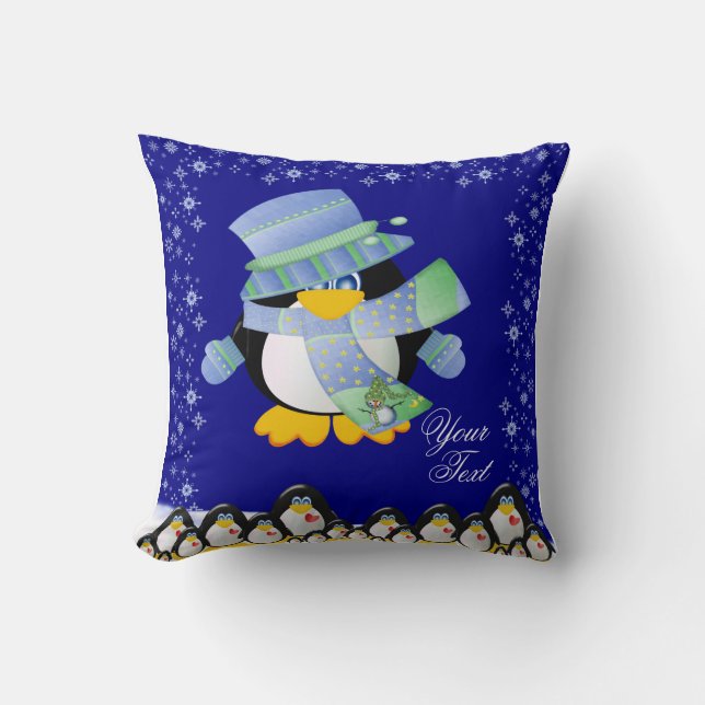 Penguin Throw Pillow 20" x 20" (Front)