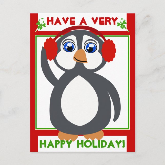Penguin Toon Holiday! Postcard (Front)