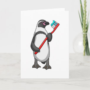 Penguin Tooth brush Card