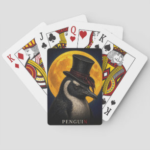 Penguin Top Hat Gothic Surreal Playing Cards