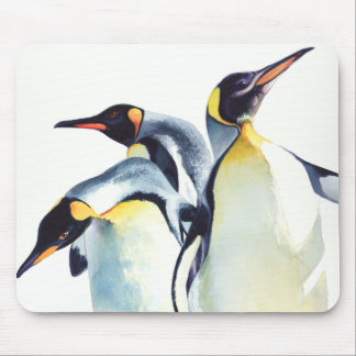 "Penguin Trio" Wildlife Watercolor Art Mouse Pad