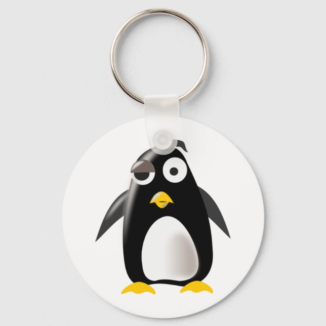 Penguin tux linux image key ring (Front)