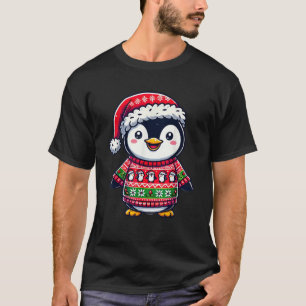 Penguin Ugly Sweater Santa Hat Christmas