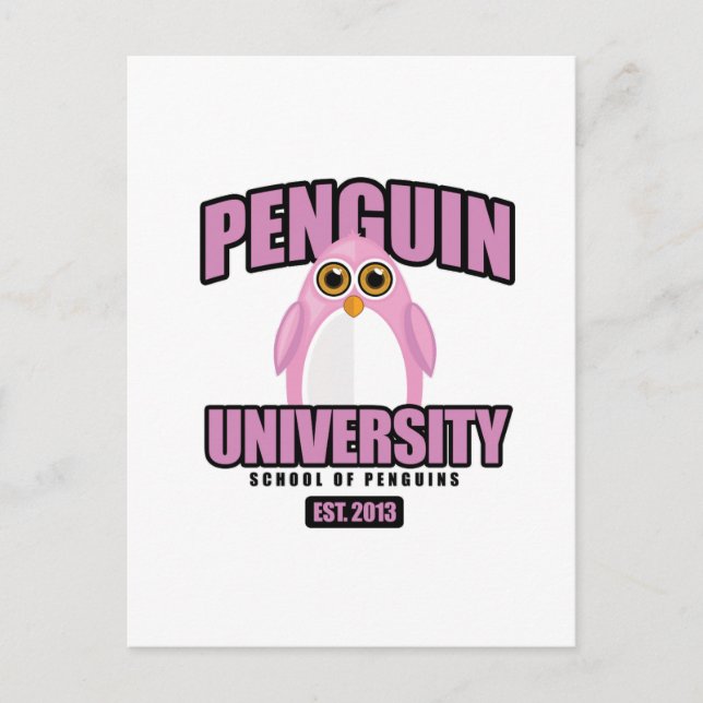 Penguin University - Pink Postcard (Front)