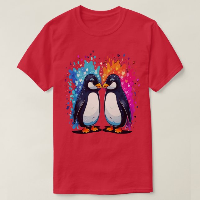 Penguin Valentine Day T-Shirt (Design Front)