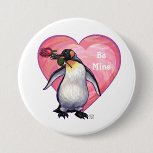 Penguin Valentine's Day 7.5 Cm Round Badge