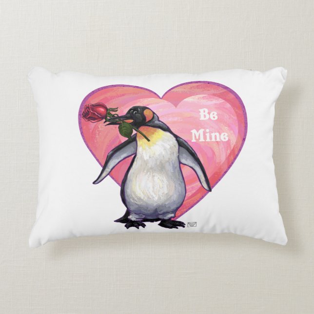 Penguin Valentine's Day Decorative Cushion (Front)