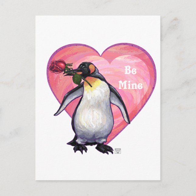 Penguin Valentine's Day Holiday Postcard (Front)