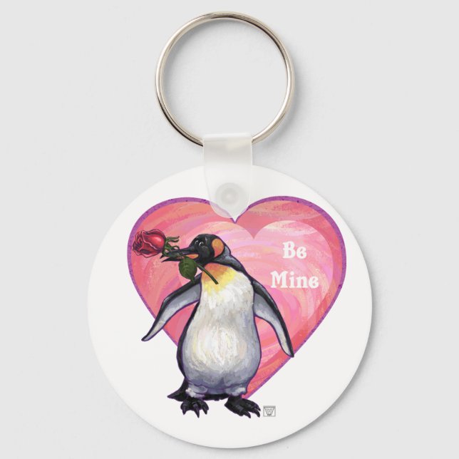 Penguin Valentine's Day Key Ring (Front)