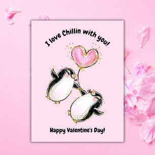 Penguin Valentine's Day Photo Holiday Card
