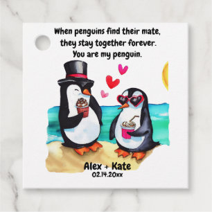Penguin Valentines Favour Tags