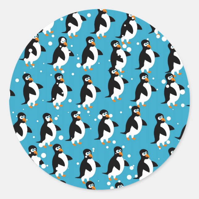 Penguin Wallpaper Classic Round Sticker (Front)