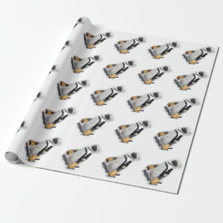 Penguin Wearing Hockey Gear Wrapping Paper