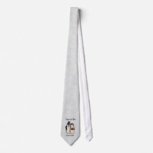 Penguin Wedding Bride and Groom Tie - Customise