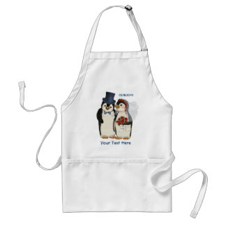 Penguin Wedding Bride and Groom Tie - Customise Standard Apron