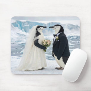 Penguin Wedding on an Arctic Glacier Mouse Pad