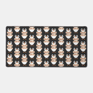 Penguin Welcome Sign: nice to meet with me Desk Mat