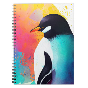 Penguin Wild Nature Animal Color Art Painting Notebook