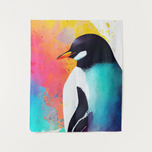 Penguin Wild Nature Animal Color Art Painting Tapestry
