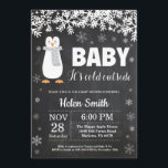 Penguin Winter Baby Shower Chalkboard Invitation<br><div class="desc">Penguin Winter Baby Shower Invitation. Baby its cold outside Baby Shower Invitation. White Snowflake. Baby its cold outside Baby Shower invitation. Boy or Girl Baby Shower Invitation. Winter Holiday Baby Shower Invite. Chalkboard Background. Black and White. For further customisation, please click the "Customise it" button and use our design tool...</div>