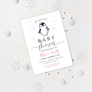 Penguin Winter Baby Shower Invitation