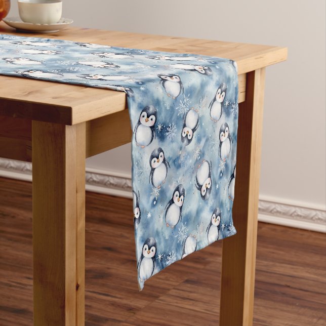 Penguin Winter Baby Shower Table Runner (In Situ)