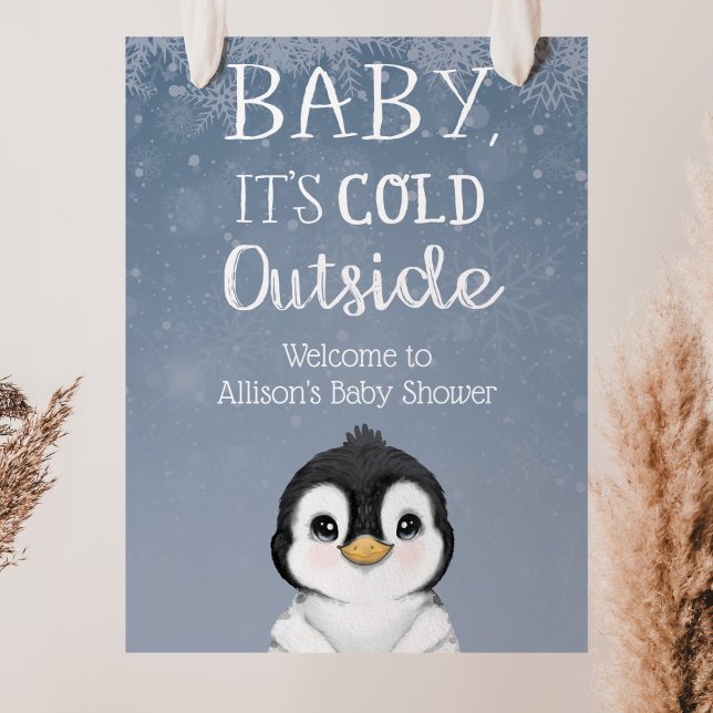 Penguin Winter Baby Shower Welcome Sign (Creator Uploaded)