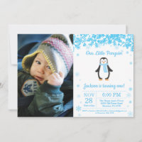 Penguin Winter Boy Birthday Photo