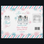 Penguin Winter Gender Reveal Chip Bag Template Flyer<br><div class="desc">Penguin Winter Gender Reveal Chip Bag Template</div>