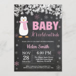 Penguin Winter Girl Baby Shower Chalkboard Invitation<br><div class="desc">Penguin Winter Girl Baby Shower Invitation. Baby its cold outside Baby Shower Invitation. White Snowflake. Baby its cold outside Baby Shower invitation. Girl Baby Shower Invitation. Winter Holiday Baby Shower Invite. Chalkboard Background. Black and White. For further customisation, please click the "Customise it" button and use our design tool to...</div>