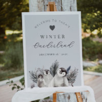 Penguin Winter Onederland Birthday Welcome Sign
