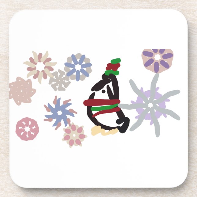 Penguin winter time  coaster (Front)