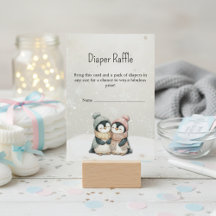 ​Penguin winter twin baby shower Diaper Raffle  