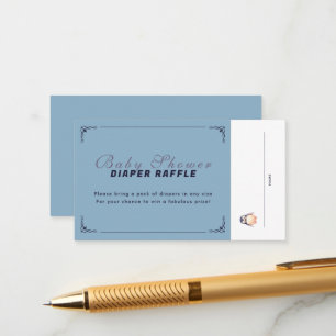 Penguin Winter Wonderland Raffle Ticket - Blue Enclosure Card