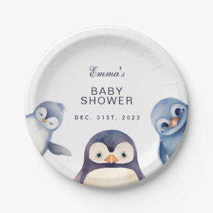 Penguin Winter Wonderland-themed Paper Plate