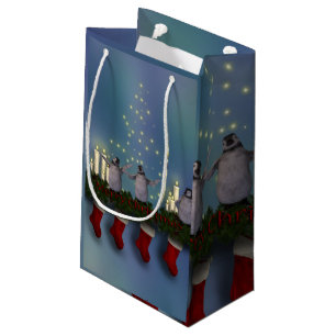 Penguin wish you merry christmnas small gift bag