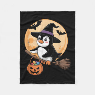 Penguin Witch Hat Pumpkin Halloween Costume Men Wo Fleece Blanket