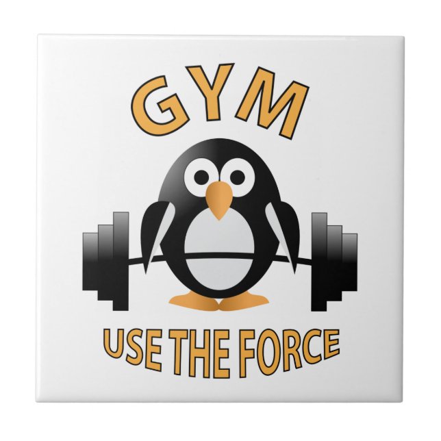 Penguin with a barbell tile (Front)