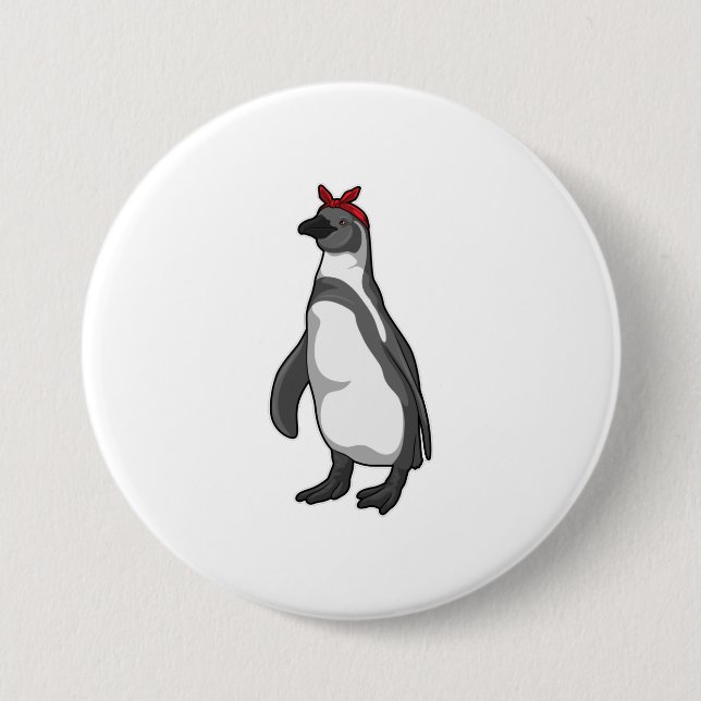 Penguin with Bandanna 7.5 Cm Round Badge (Front)