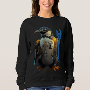 Penguin with Blue Wrench Sweatshirt