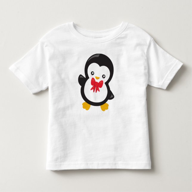 Penguin With Bow Tie, Cute Penguin, Little Penguin Toddler T-Shirt (Front)