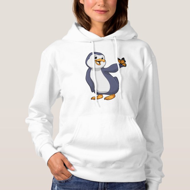 Penguin with Butterfly Hoodie (Front)