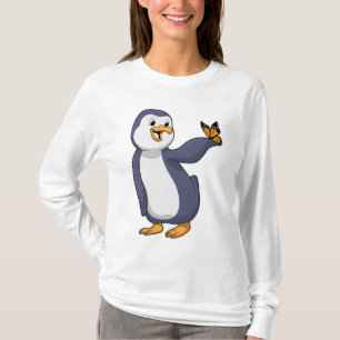 Penguin with Butterfly T-Shirt